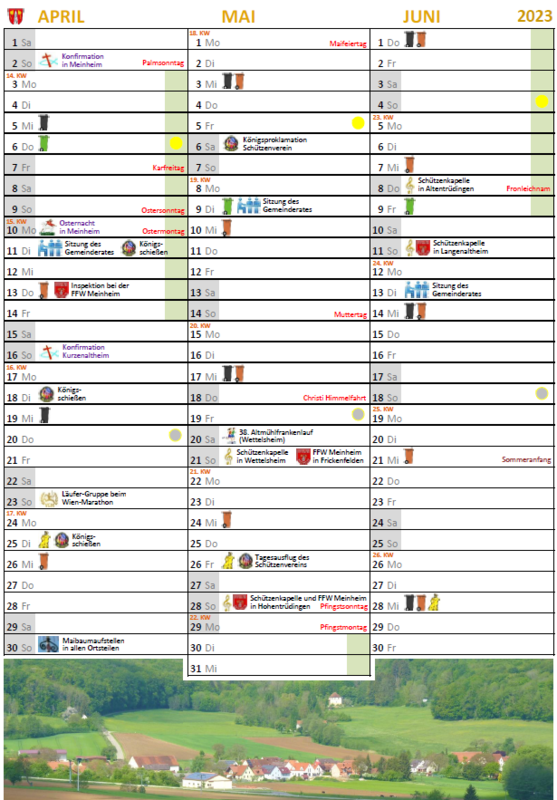 Jahresplaner 2. Quartal